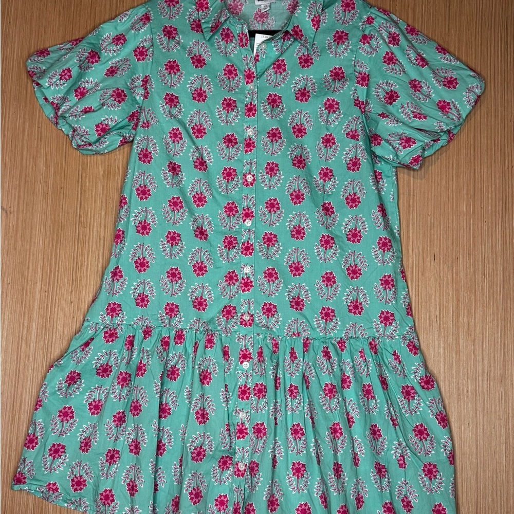 J. Crew Green and Pink Floral Dress - Picture 4 of 8